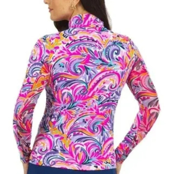 IBKUL Aubrey Mock Neck Top Long Sleeve Zip Pullover. Sz: XS - Picture 2 of 6